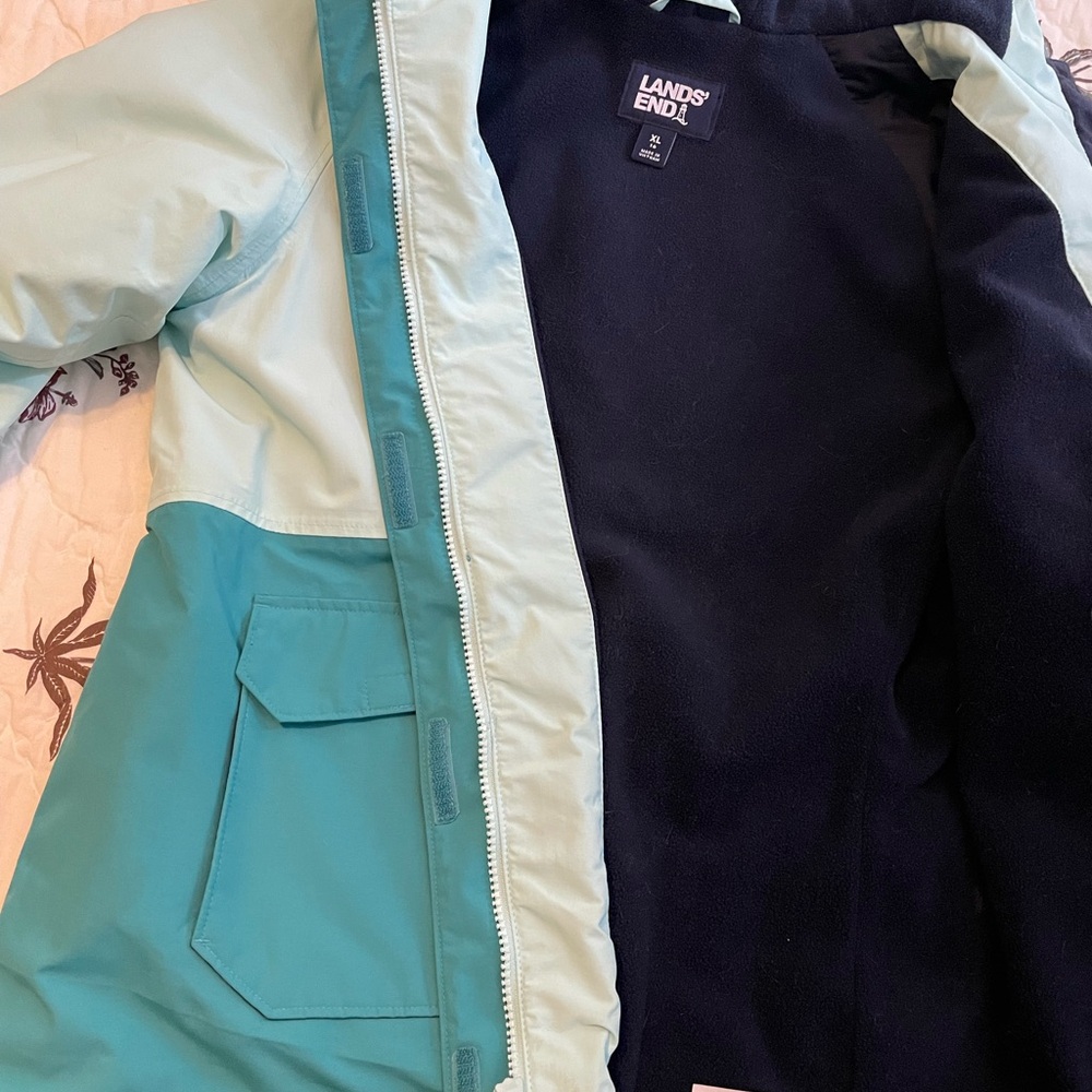 Girls Two-Tone Teal Squall Waterproof Insulated Coat - Picture 9 of 10